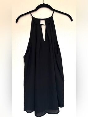 Revamped Black Halter Keyhole Tank Top